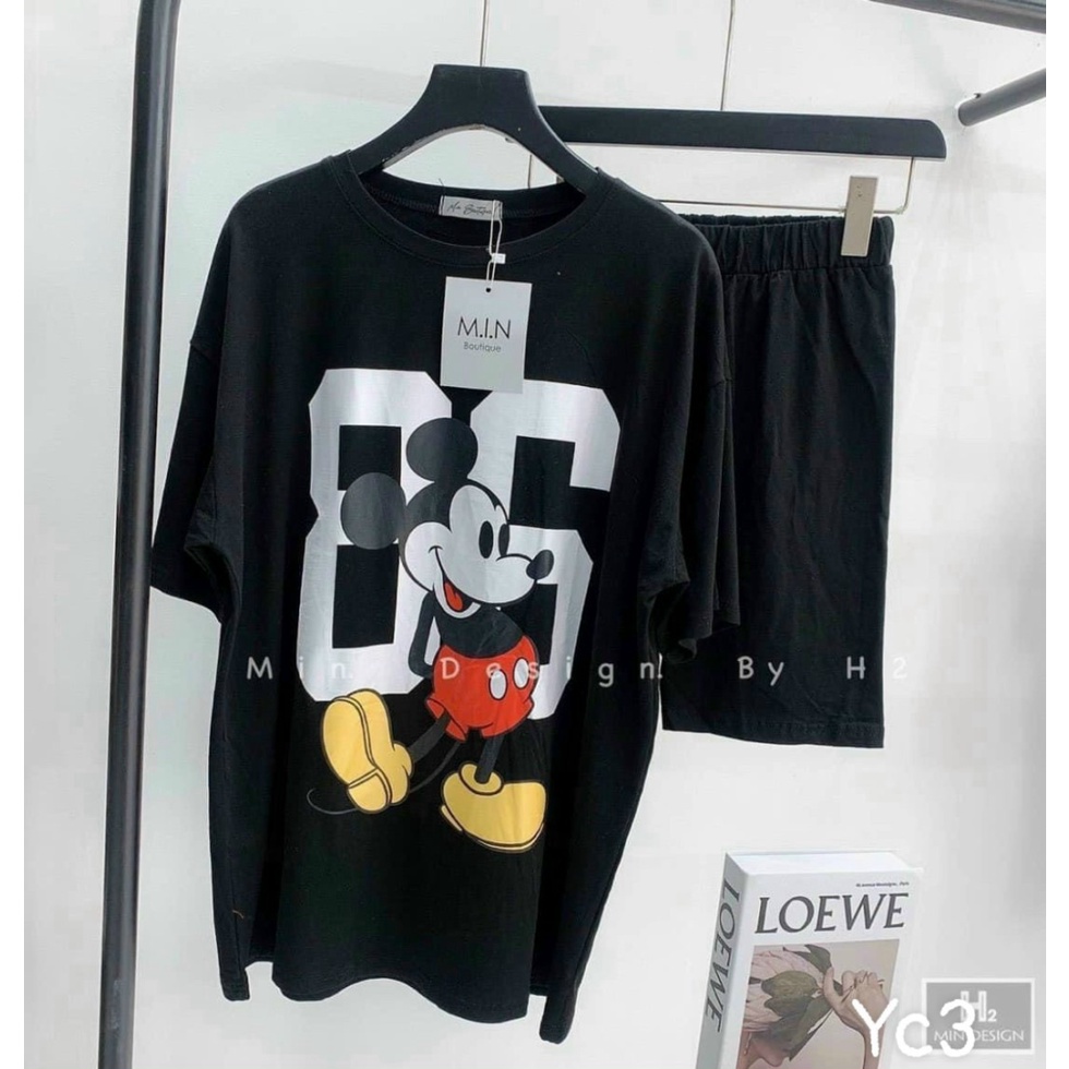 Sét Da Cá Siêu Chất Lượng Mặc Cực Thoáng Có In Hình Chuột Mickey Dễ Thương UP