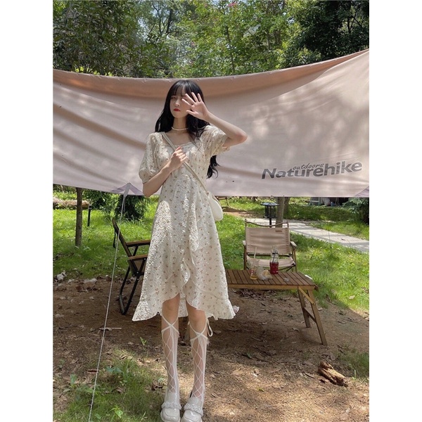 Váy hoa nhí bánh bèo vintage Quảng Châu cực xinh