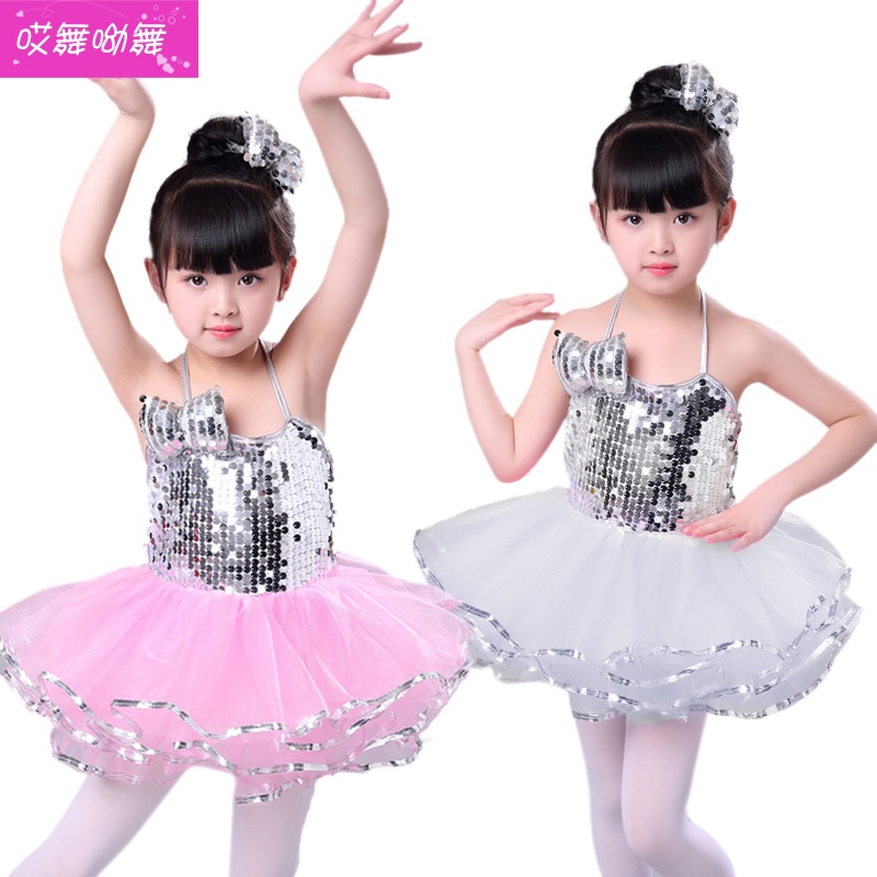 Bộ Trang Phục Trình Diễn Nhảy Múa Nhảy Múa Nhảy Jazz Đính Kim Sa Lấp Lánh Hiện Đại Cho Bé Gái