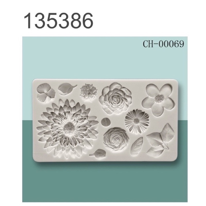 khuôn silicon các mẫu hoa trang trí bánh MS-135386