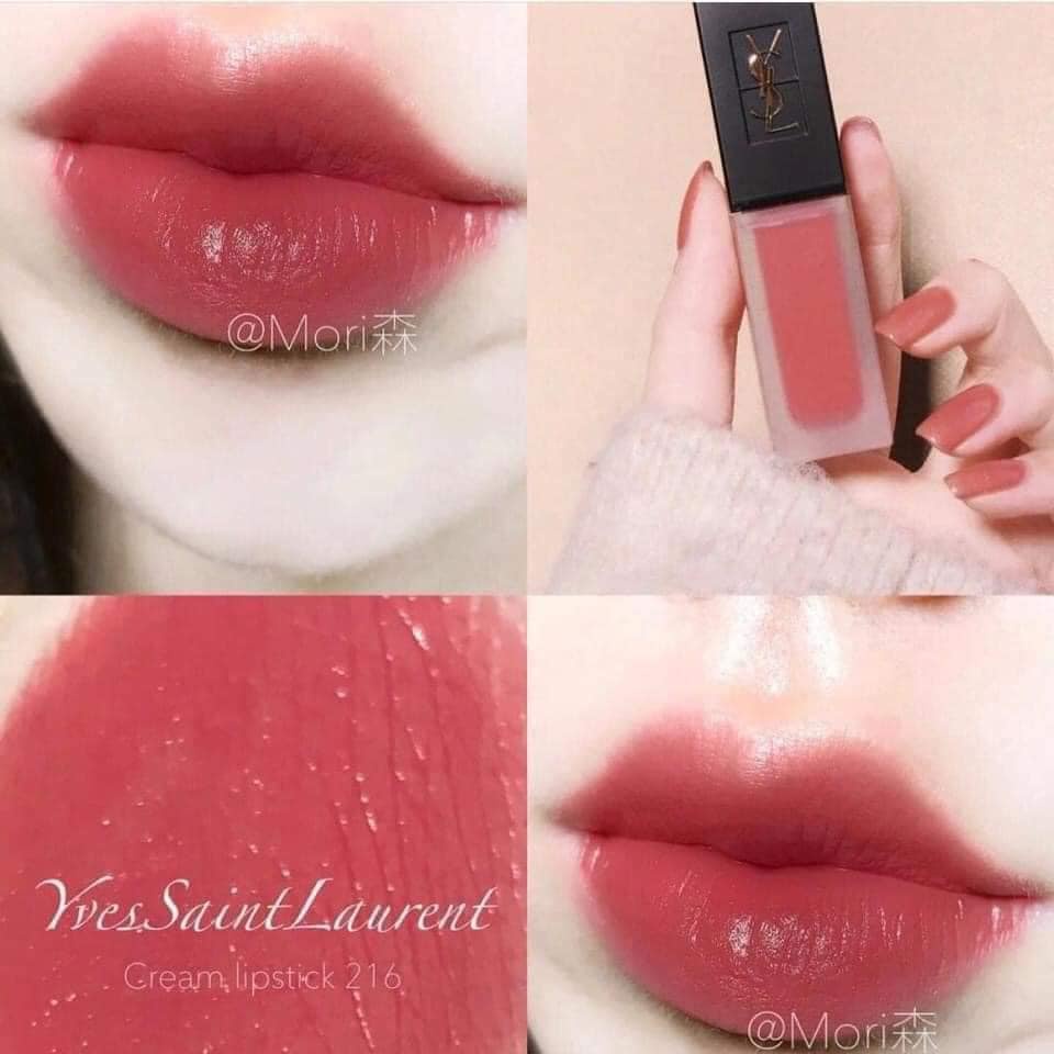Son kem YSL Tatouage Velvet Cream màu 216 Nude Emblem hồng đất minisize