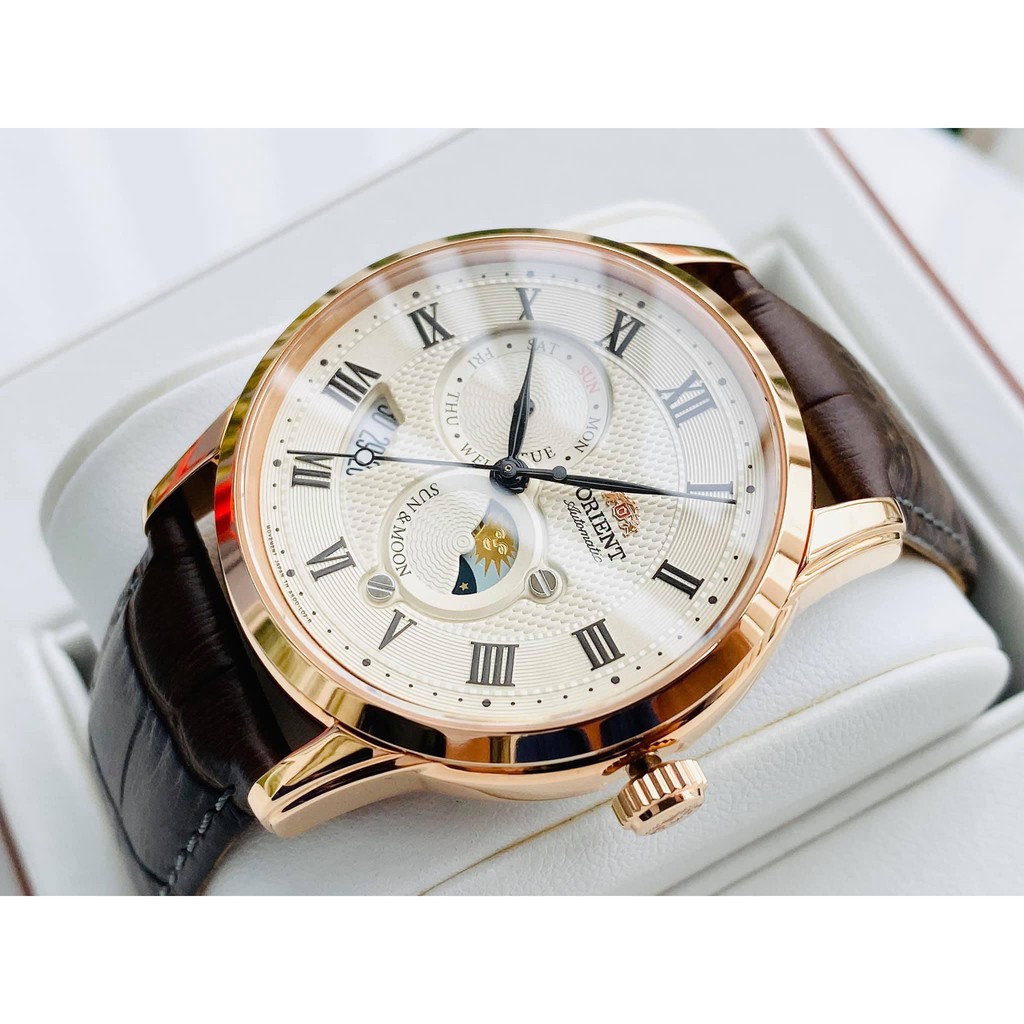 Đồng hồ nam chính hãng Orient Sun and Moon Gen 3  SAK00001Y - Máy cơ tự động - Kính Sapphire - Made In Japan