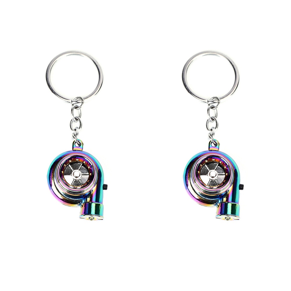 Neo Turbo Keychain Keyring Rainbow LED Light BOV Sound Turbocharger Car Drift