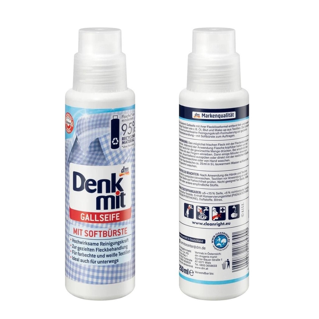 DUNG DỊCH LÀM SẠCH CỔ ÁO, NÁCH ÁO, VẾT MÁU, VẾT DẦU DENKMIT GALLSEIFE CHAI TRÒN - HÀNG NHẬP ĐỨC.