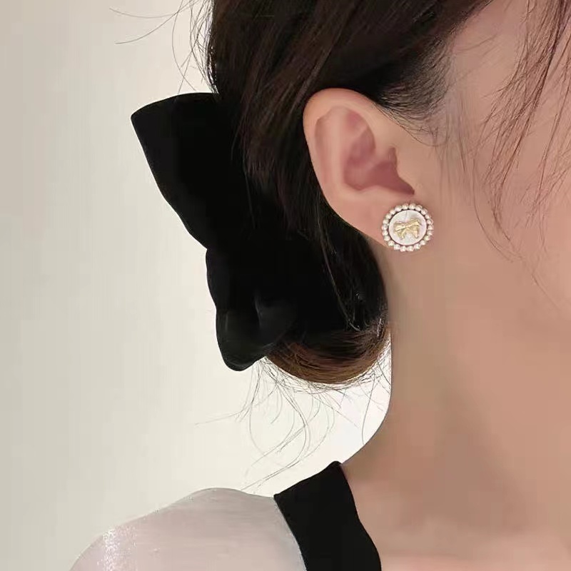 Bông Tai Hình Vuông Đính Ngọc Trai Giả Xinh Xắn Thời Trang 2022 Cho Nữ