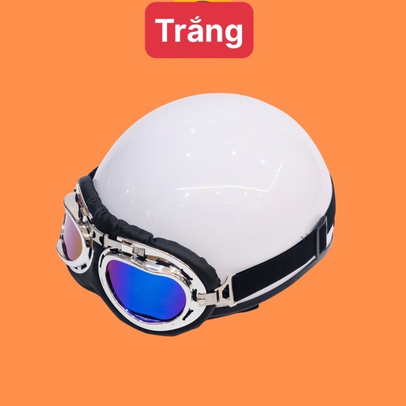 Mũ Bảo Hiểm 1/2 Đầu Chính Hãng Hàng Chất Lượng Cao Kèm Kính