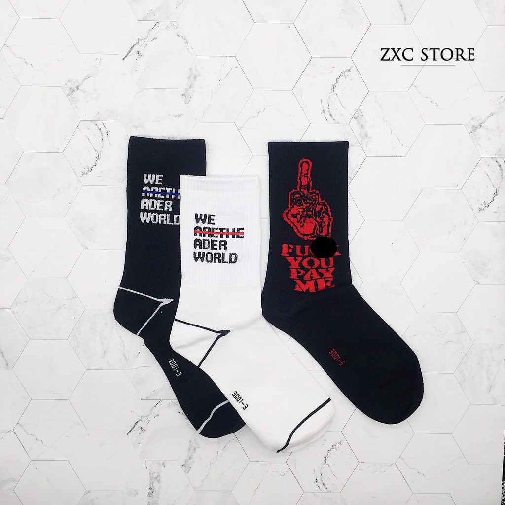 Tất nam Phong Cách Off White cao cổ CỰC HOT