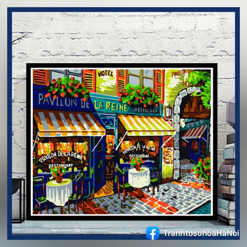 Tranh số hoá DIY tự tô có khung phong cảnh Châu Âu PC227 Hà Nội Painting