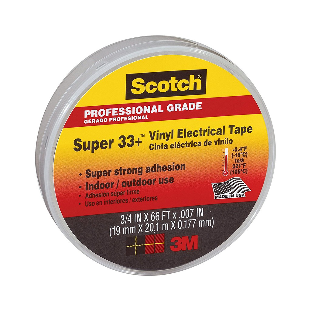 Băng keo điện 3M Scotch Super 33+,đen ,chịu nhiệt, cách điện tốt