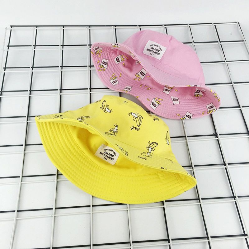 Nón Bucket Họa Tiết Khoai Tây Chiên / Chuối Thời Trang Mùa Hè Dành Cho Cặp Đôi