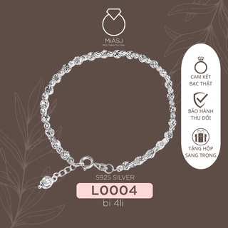 Lắc Vòng tay nữ Bi Bạc Ý S950 Phay sáng cao cấp xi Bạch Kim - xi 2 màu L0004 L0004B