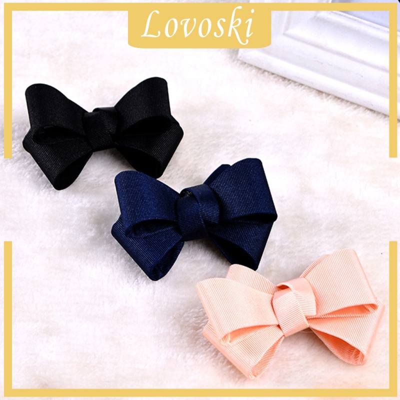 [LOVOSKI] Plain Ribbon Bow Bowknot High Heel Shoe Clips Charm Decoration 1pc Dark Blue