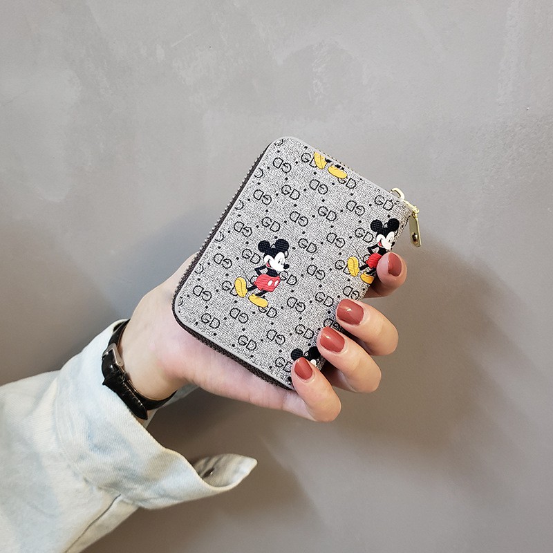 Ví Ngắn Đựng Tiền Xu / Thẻ Có Khóa Kéo Họa Tiết Hoạt Hình Dễ Thương Thời Trang