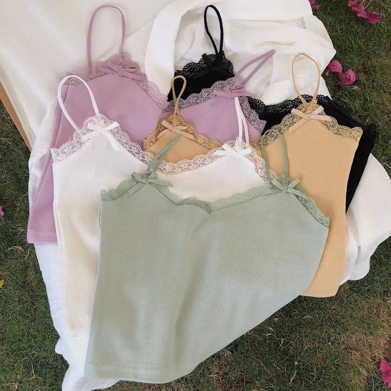 Áo 2 dây cotton tăm