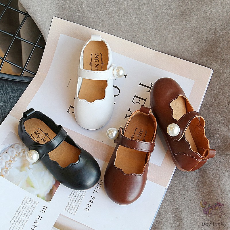Giày Búp Bê Đính Ngọc Trai Phong Cách Hàn Quốc Xinh Xắn Cho Bé Gái