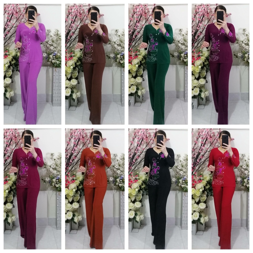Bộ Bà Ba Hoa Đá Ống Rộng - Mã SEN