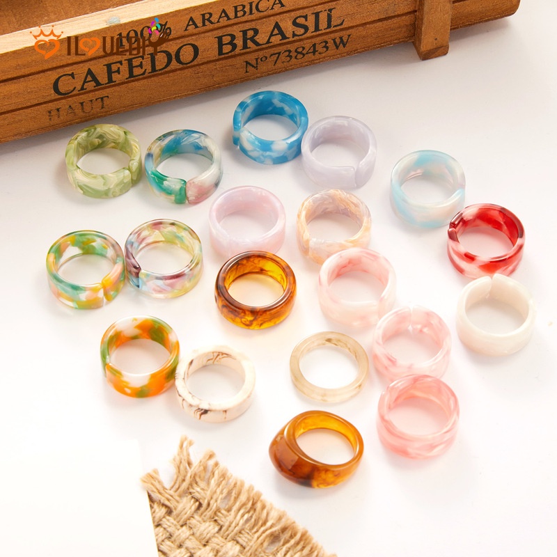 Nhẫn Acrylic Trong Suốt Nhiều Màu Sắc Có Thể Điều Chỉnh Kích Thước