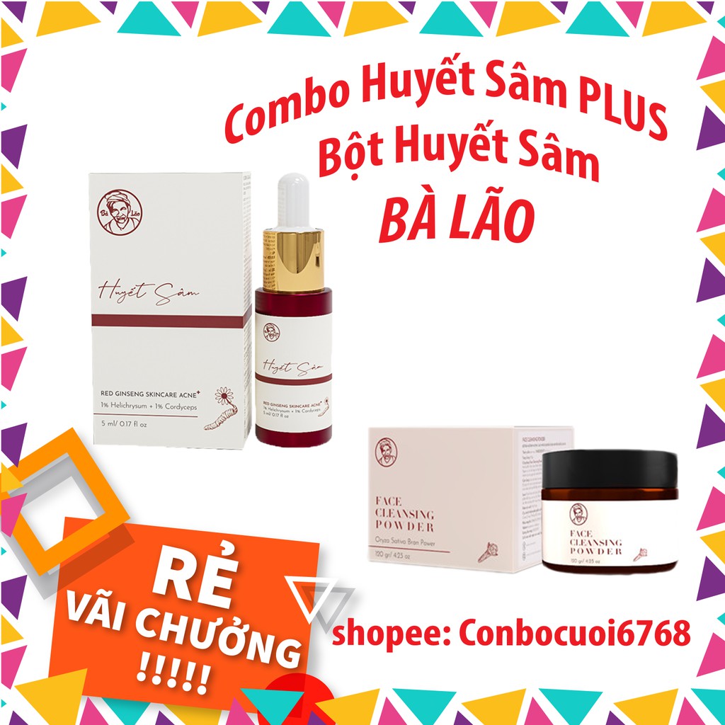 Combo Bà Lão Huyết Sâm Plus và Bột Huyết Sâm - Bộ đôi giảm mụn Cao Cấp