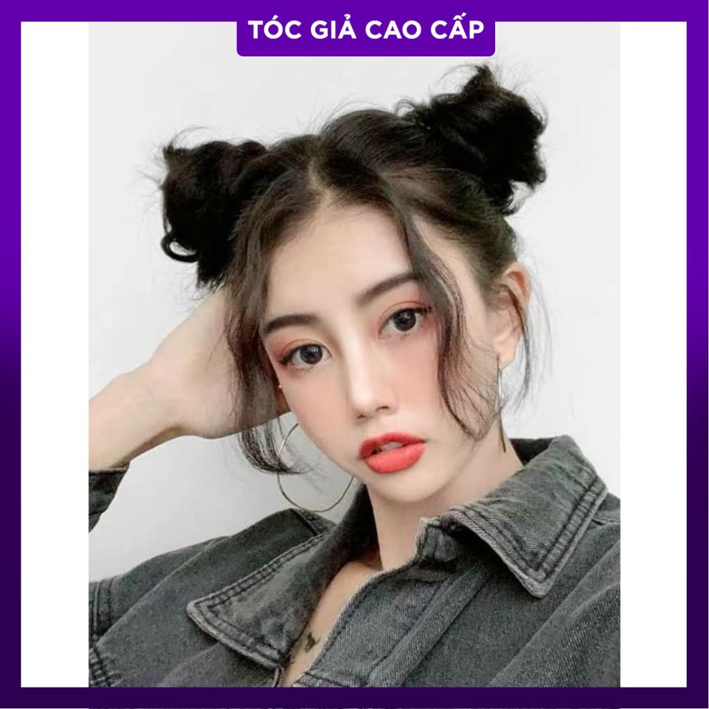 tóc búi cột thẳng tóc giả