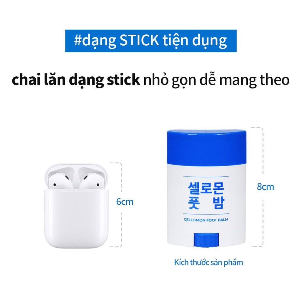 Lăn Loại Bỏ Tế Bào Chết Và Dưỡng Ẩm Cho Bàn Chân Cellomon Foot Balm 20g GomiMall