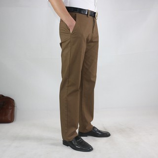 Quần kaki nam ống rộng Maxtino màu nâu, vải kaki trơn co giãn mặc mát, không nhăn không ra màu.