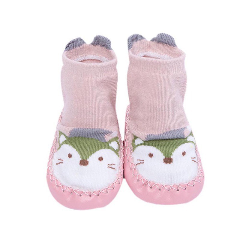 Cặp tất giày giữ ấm chân cho bé tập đi kiểu dáng hoạt hình đáng yêu