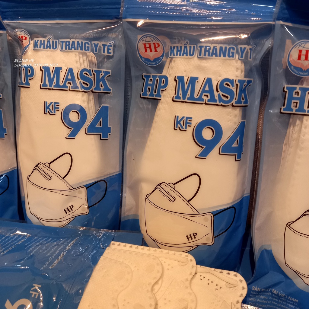 Khẩu trang KF94 cao cấp kháng khuẩn 4 lớp đóng gói 1 hộp/5 bịch số lượng 50 cái