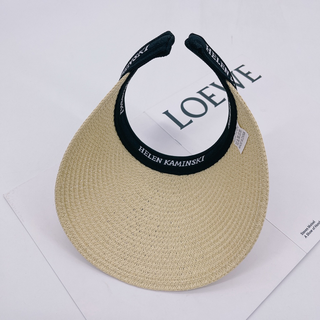 Nón Cói Đi Biển Hở Đầu Vòng Đen Phối Chữ Trẻ Trung