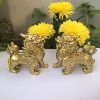 Cặp tỳ hưu màu vàng sơn đồng mang tài lộc cho mọi người