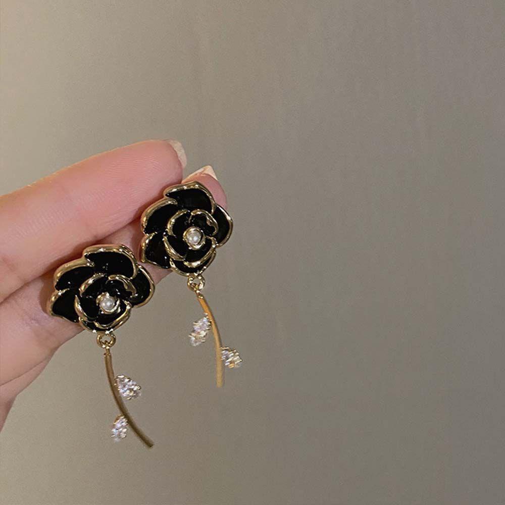 Bông Tai Dáng Dài Hình Hoa Phong Cách Retro Ngọt Ngào Cho Nữ