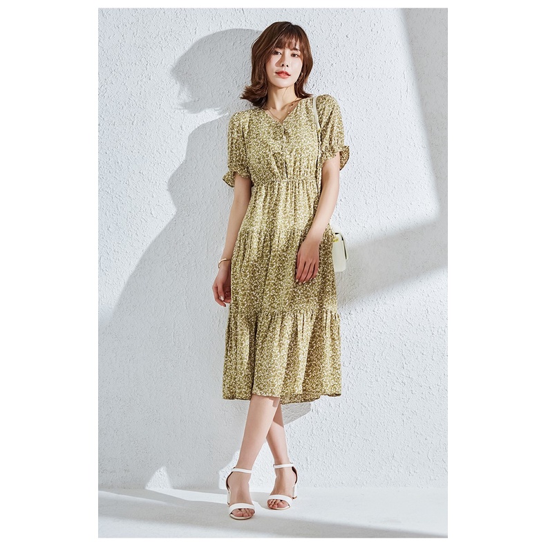 Váy Hoa Nhí Đầm Voan Dáng Dài đẹp dễ thương dáng xòe phong cách Vintage