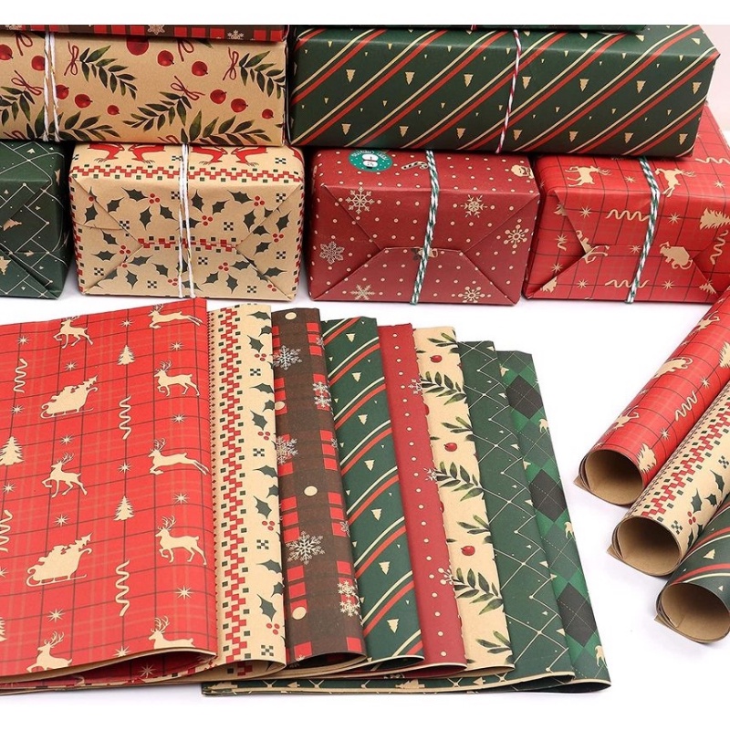 Giấy Gói Quà Giáng Sinh / Tiệc Tùng 8 Kiểu 70X50cm