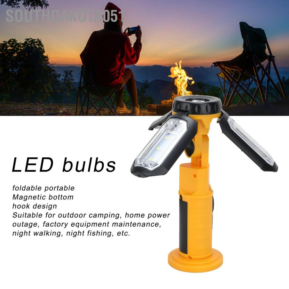 [Hàng HOT] Đèn làm việc Gấp Gọn Pin sạc USB 2 màu sáng cho cắm trại Sửa chữa khẩn cấp  ngoài trời【Southdakota051】