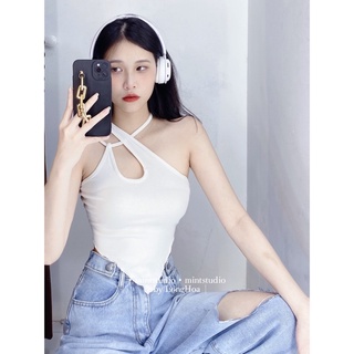 Áo tanktop vạt nhọn mix dây