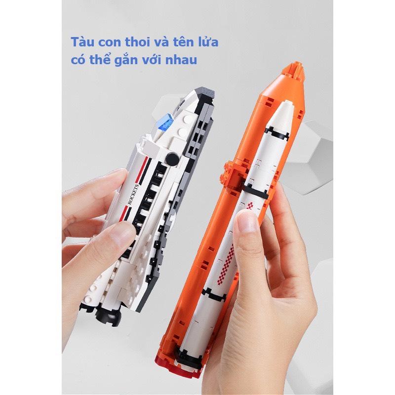 Lego cho bé trai, Lego tàu vũ trụ không gian 520 chi tiết Mickeyshop giúp bé rèn luyện phát triển tư duy trí tuệ