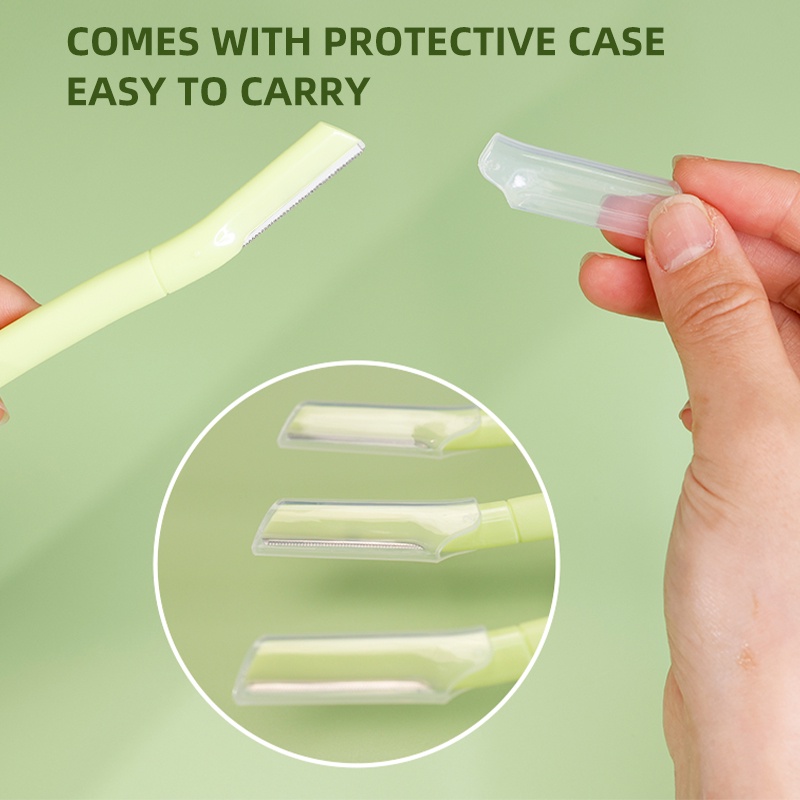 Bộ 3 Dao Cạo Lông Mày Bằng Thép Không Gỉ Tiện Dụng Cho Nam Và Nữ