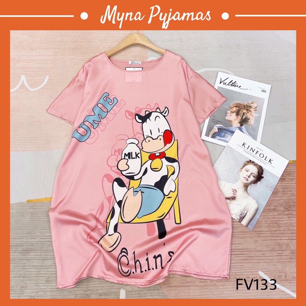 Váy, Đầm Ngủ Lụa Cao Cấp Cổ Tròn, Chất lụa mềm, mịn, mát, Ảnh tự chụp | BigBuy360 - bigbuy360.vn