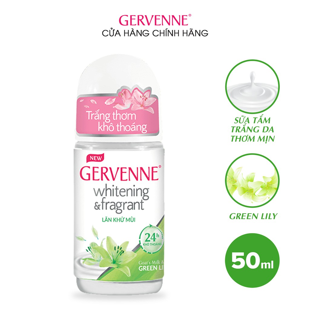 Lăn khử mùi trắng da Gervenne Green Lily 50ml