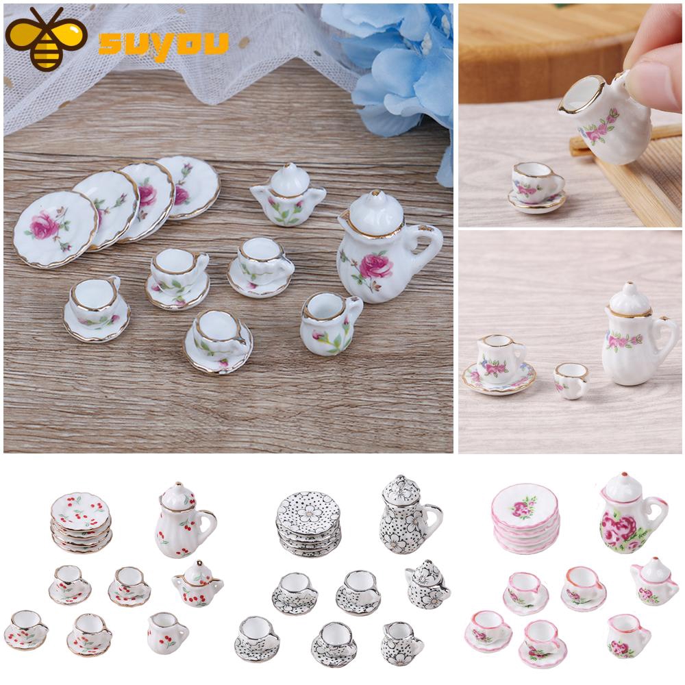 Set 15 Mô Hình Ấm Trà Mini Trang Trí Nhà Búp Bê