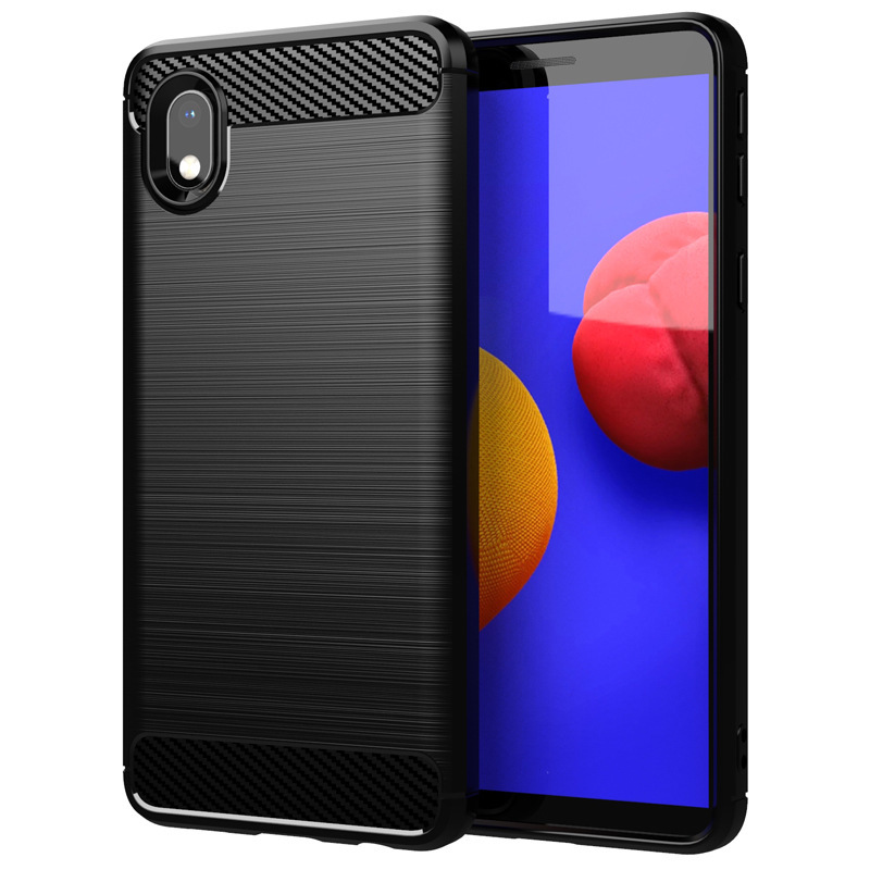 Ốp lưng Samsung A01 Core Armor Sợi Carbon Silicone TPU Vỏ mềm Samsung Galaxy A01 Core A01Core A013 Ố