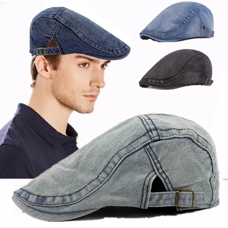 [Bán Chạy] Mũ Beret Denim Vành Rộng Chống Nắng Kiểu Họa Sĩ Phong Cách Cao Bồi Thời Trang Đi Biển Cho Nam