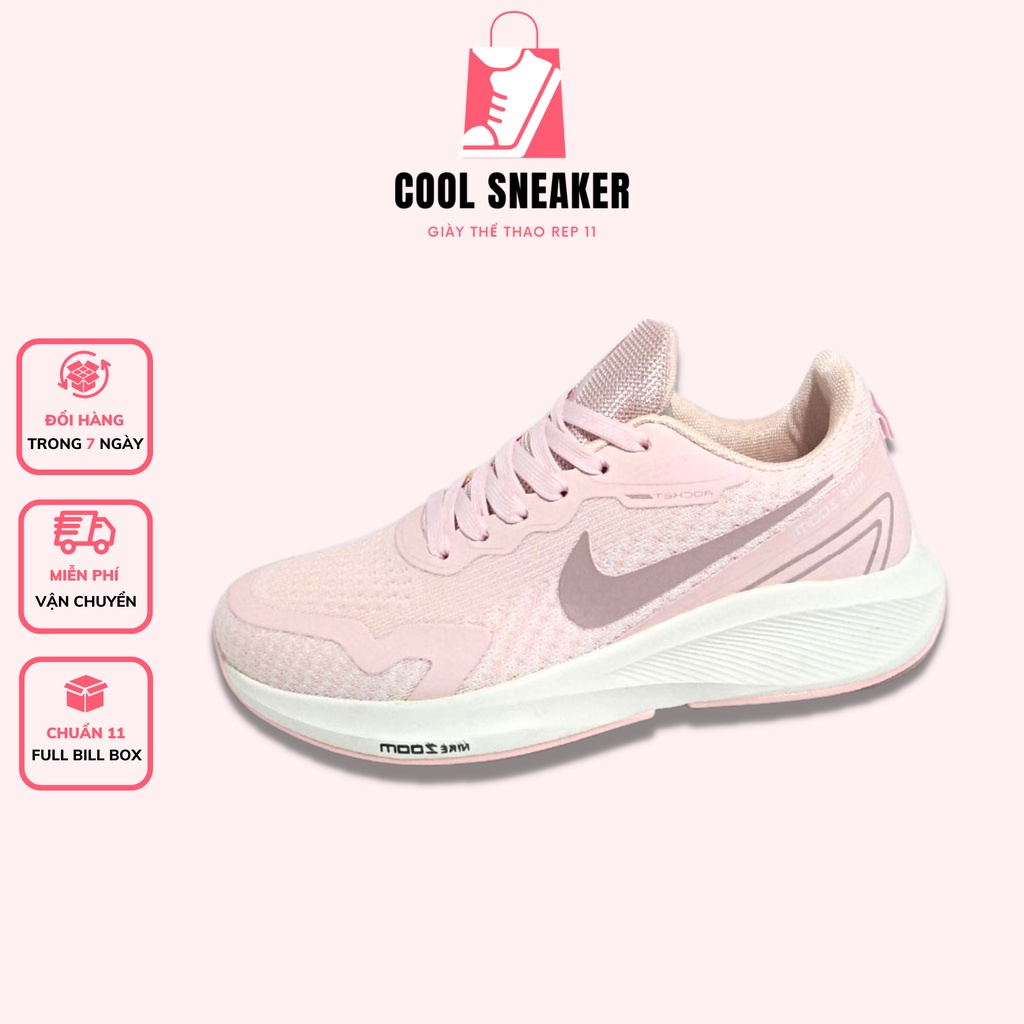 Giày Thể Thao Sneaker Nữ 𝗡𝗶𝗸𝗲 Zoom Thời Trang Màu Hồng Siêu Nhẹ Cực Êm Hàng Cao Cấp Full Box