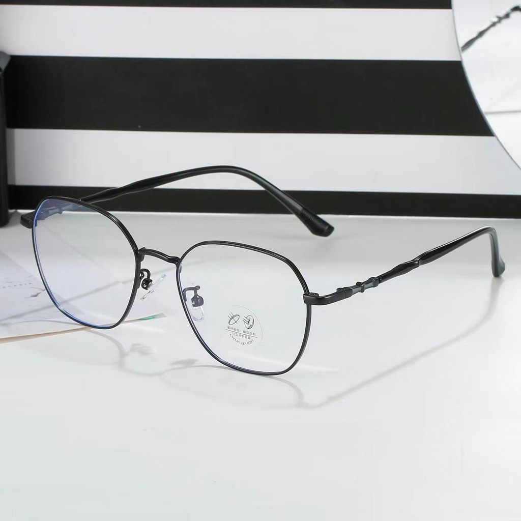 Gọng kim loại thời trang nam nữ 0 độ - có thể cắt cận theo yêu cầu z72679