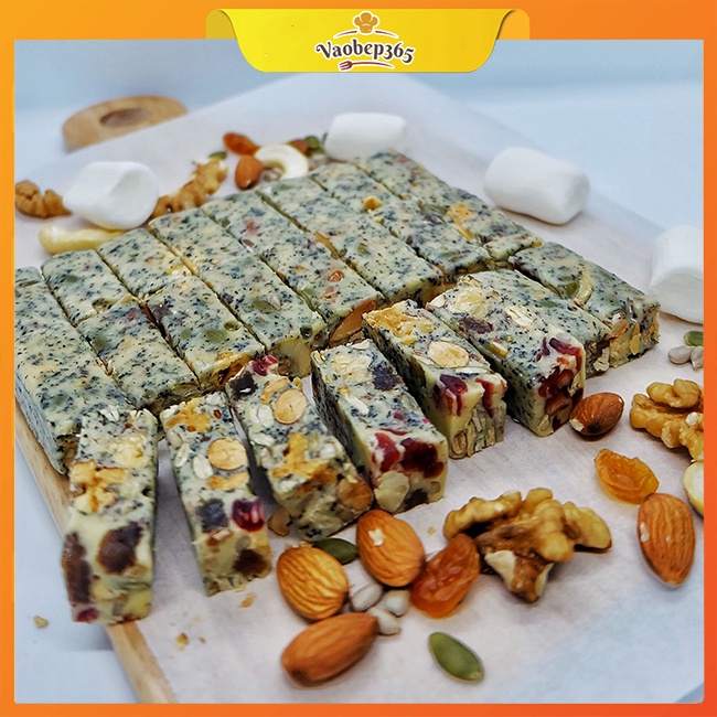 [60 chiếc/900g] Set nguyên liệu kẹo Nougat hồng trà bá tước, kẹo hạnh phúc ít ngọt, siêu hạt, hương vị mới lạ, độc đáo