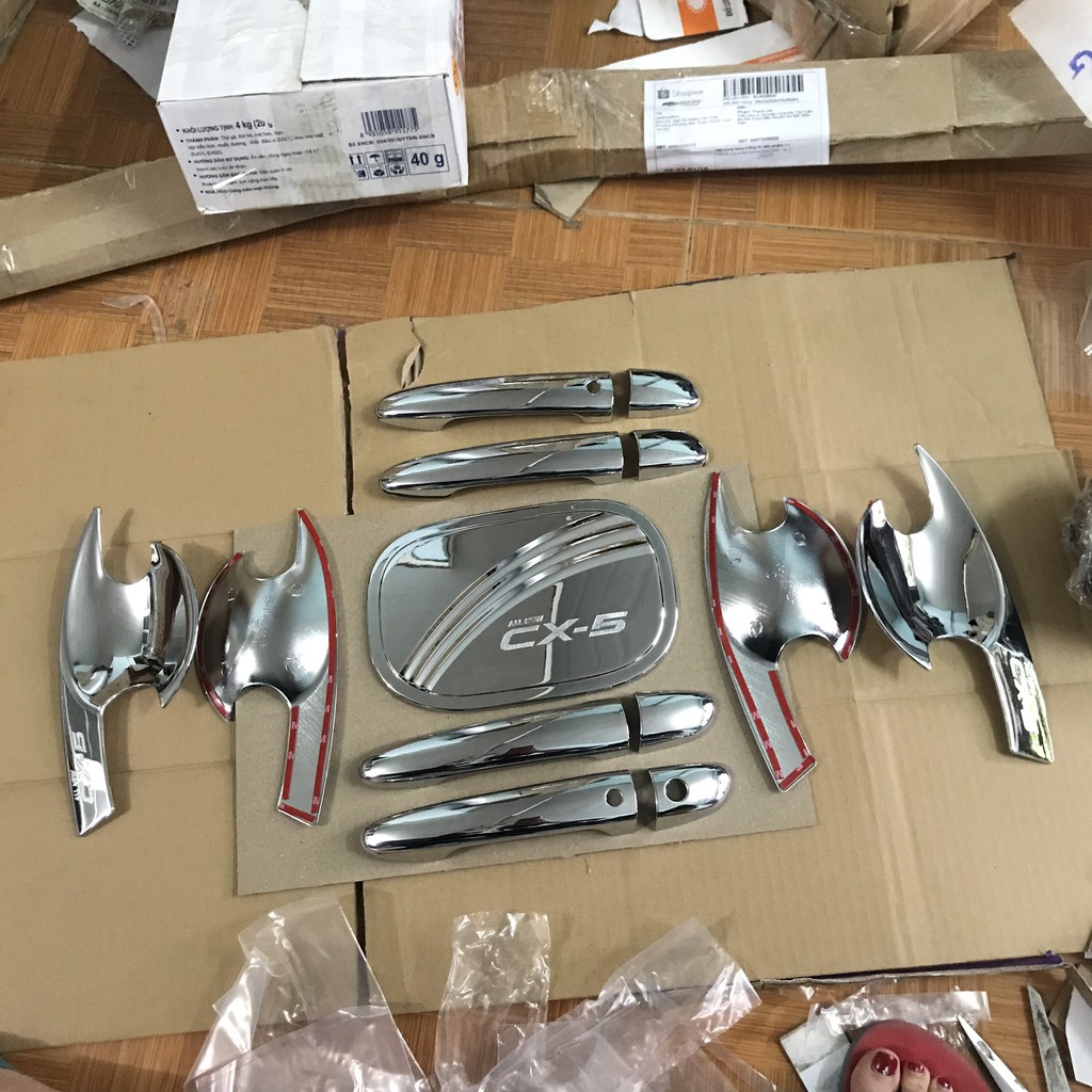 Bộ Ốp tay cửa + hõm cửa + nắp xăng mạ crom Cho Mazda Cx5 2017-2021