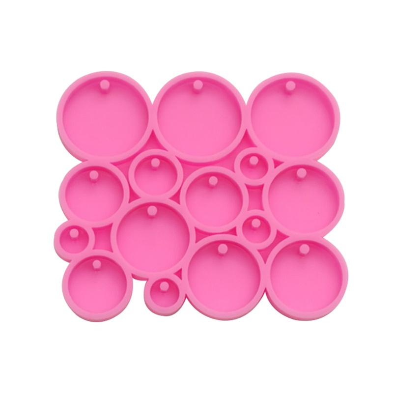 Khuôn Silicone Hình Tròn Làm Bông Tai Epoxy DIY