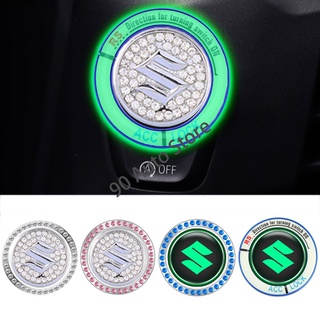 Miếng Dán Trang Trí Nút Khởi Động Xe Hơi Một Nút Bấm Đính Đá 3d Bằng Hợp Kim Cho Suzuki Swift Sx4 Alto Alivio Jimny