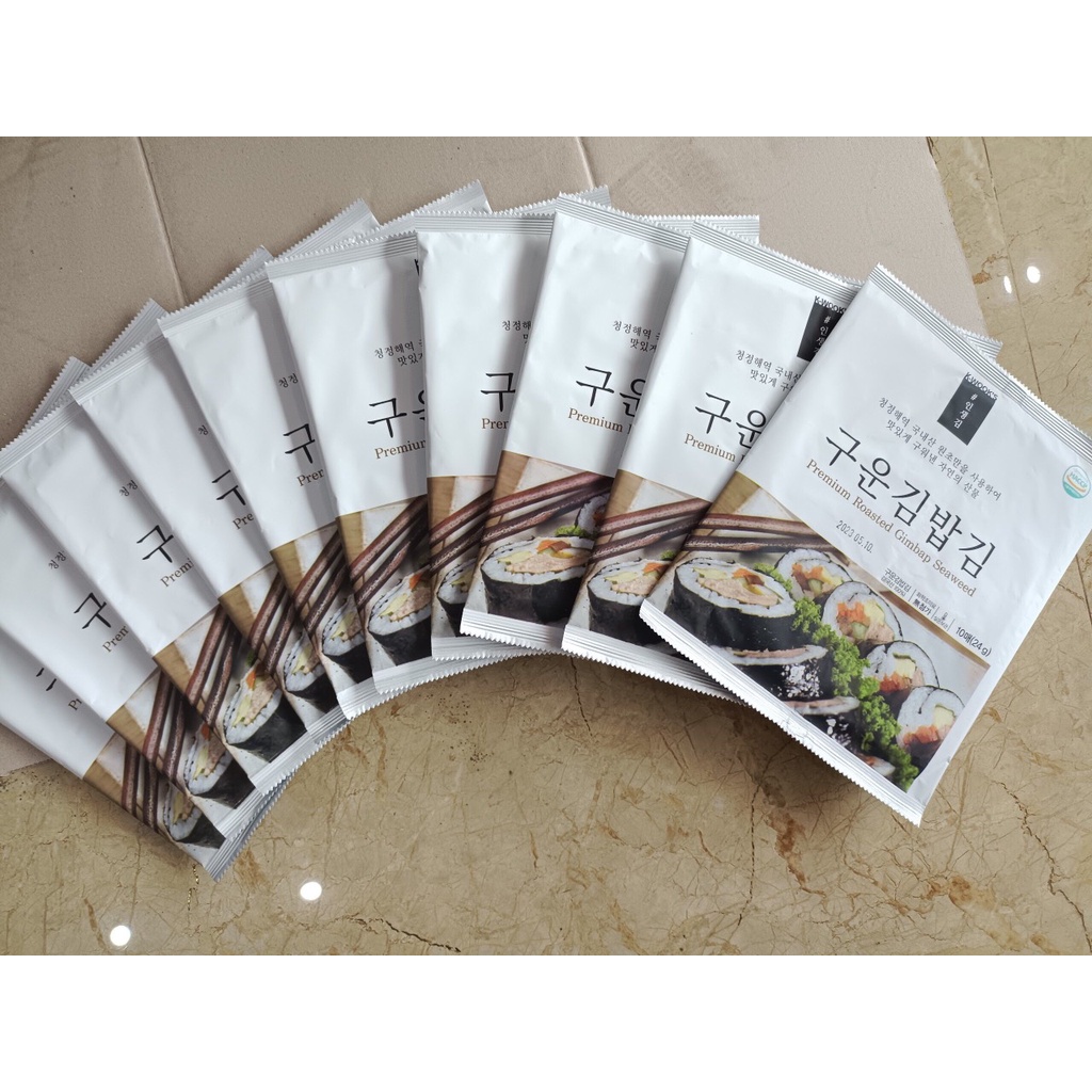 Rong biển cuộn cơm Hữu Cơ Hà Quốc 5 lá /10 lá