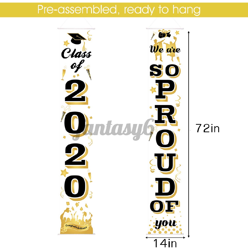 “We Are So Proud Of You Sign”Wall Hanging Banner 2020 Graduation Porch Sign 
