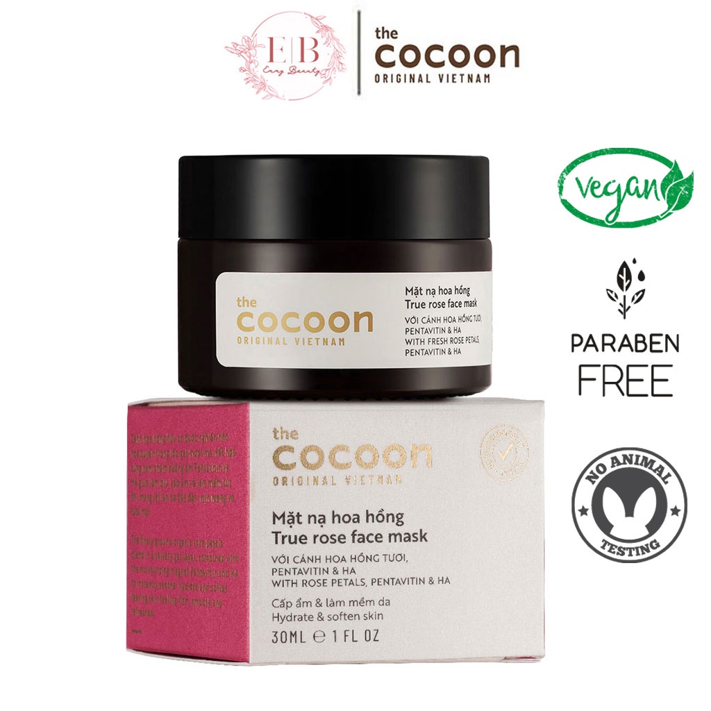 Mặt nạ hoa hồng cấp ẩm Cocoon 30ml True Rose Face Mask Cho Da Khô Sần Sùi